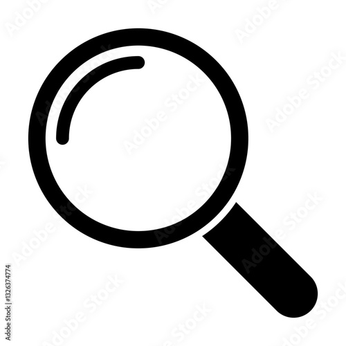 Magnifying glass icon, loupe icon. Search icon.