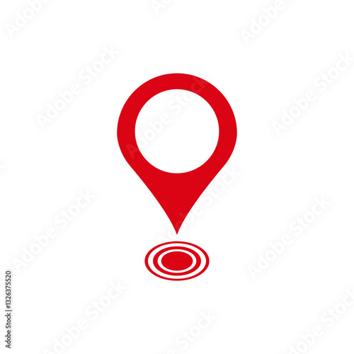 Free Download A red location pin symbol with a circular design representing a map pointer - GFXLoad