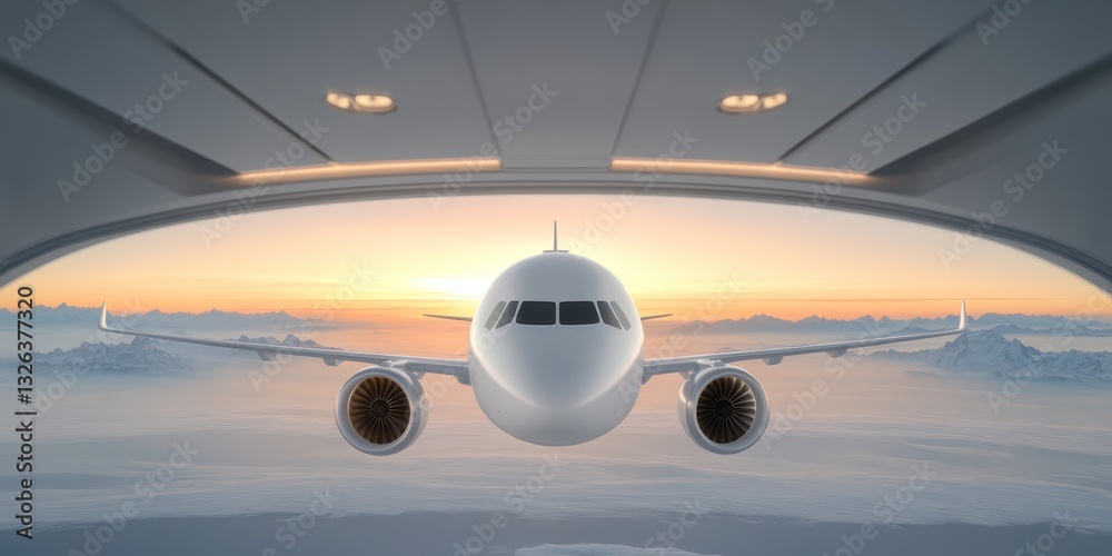 Fototapeta premium Airplane banner