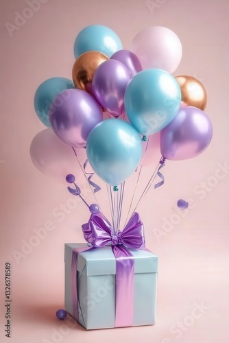 gift box and air rushes. Selective focus.