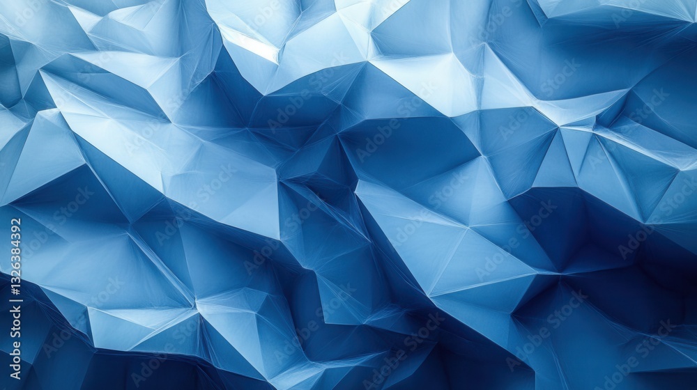 Naklejka premium Abstract geometric blue polygonal surface art