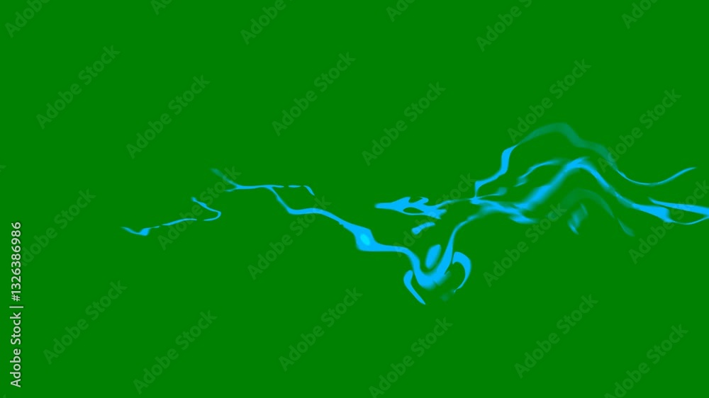  A complex glowing blue light effect moving along irregular paths, creating intricate glowing shapes on a green screen — ideal for dynamic video projects, animation, and visual effects.