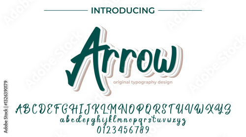 Arrow Font Stylish brush painted an uppercase vector letters, alphabet, typeface