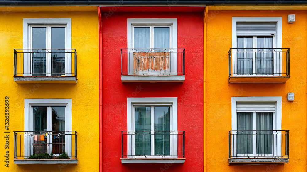 Fototapeta premium Colorful apartment building facade