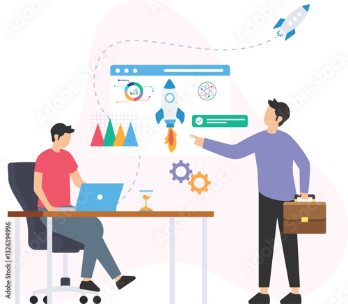Project launch and initiation, project kick-off or project start, launch plan and timeline, project objectives or project goals, team briefing and launch strategy, project milestone or task planning