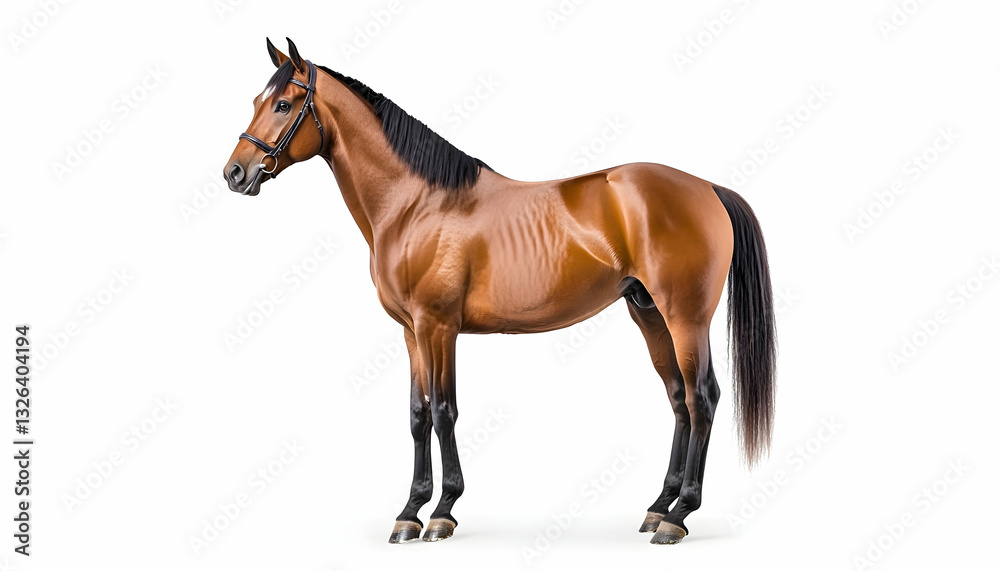 Obraz premium Full-body profile of a majestic chestnut horse