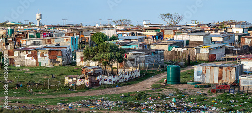 Informal housing on the fringes of a town in South Africa