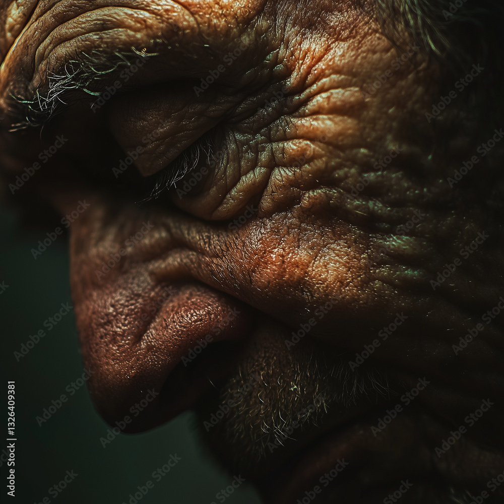 motional Close-Up Photo Capturing Deep Feeling and Expression