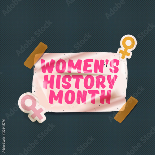 Women s History Month Decorative Paper with Female Symbols, Celebrate March with Modern Stickers and Inspiring Designs