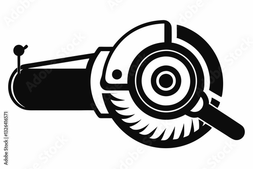 angle grinder line art silhouette vector illustration