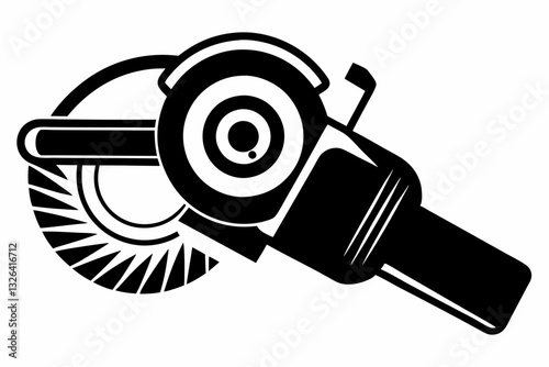 angle grinder line art silhouette vector illustration