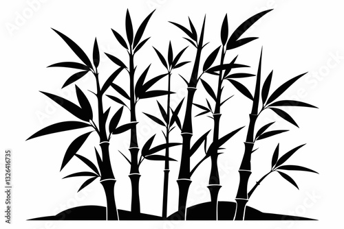 bambus line art silhouette vector illustration