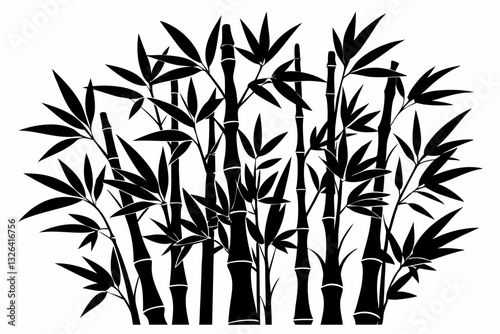 bambus line art silhouette vector illustration