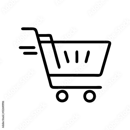 Shopping cart icon moving quickly