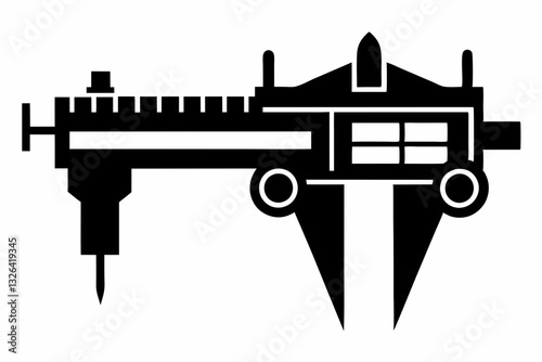 calipers line art silhouette vector illustration