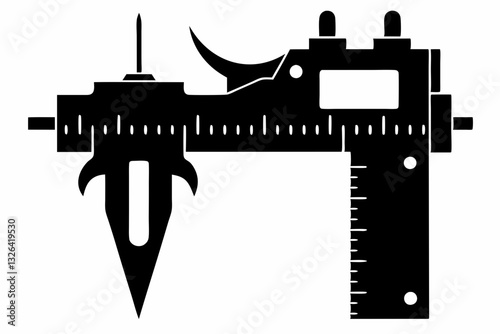 calipers line art silhouette vector illustration