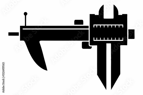 calipers line art silhouette vector illustration