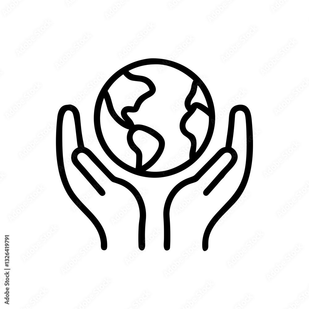 Hands holding the Earth globe illustration Hands holding the Earth globe illustration