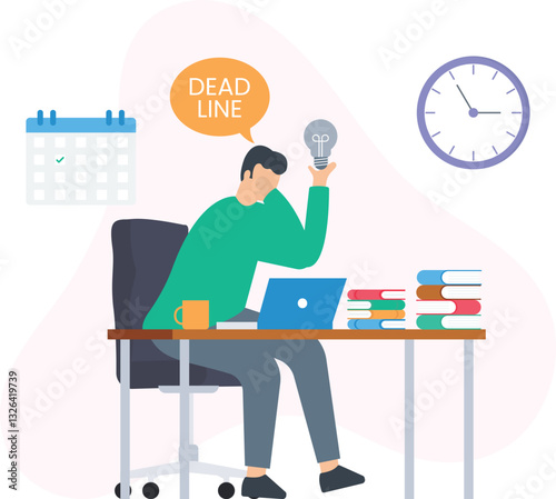 Meeting a project deadline and managing tight timelines, deadline project or task completion, final deadline and project delivery, on-time delivery or deadline adherence, project deadline and work