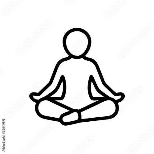 Minimalist meditation icon of a person in lotus position
