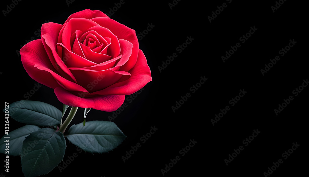 Red rose on black background Red rose on black background