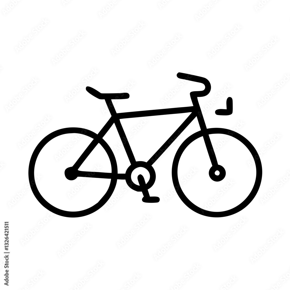 Bicycle illustration in minimalist style on white background Bicycle illustration in minimalist style on white background