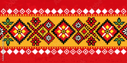 vector illustration ukrainian folk seamless