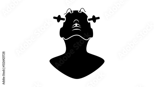 Electroconvulsive Therapy, black isolated silhouette