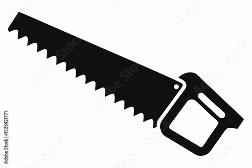 hacksaw line art silhouette vector illustration