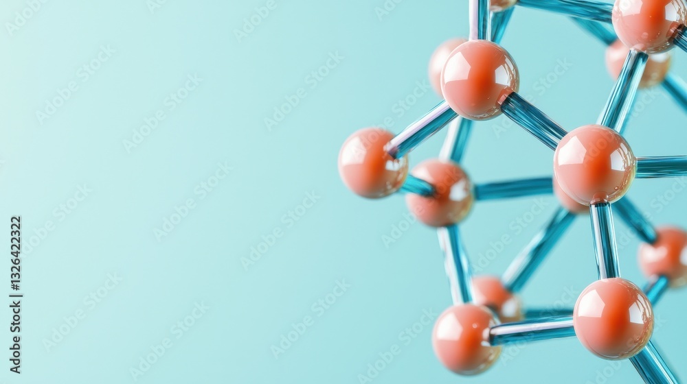 Obraz premium Colorful molecular structure with vibrant spheres and rods