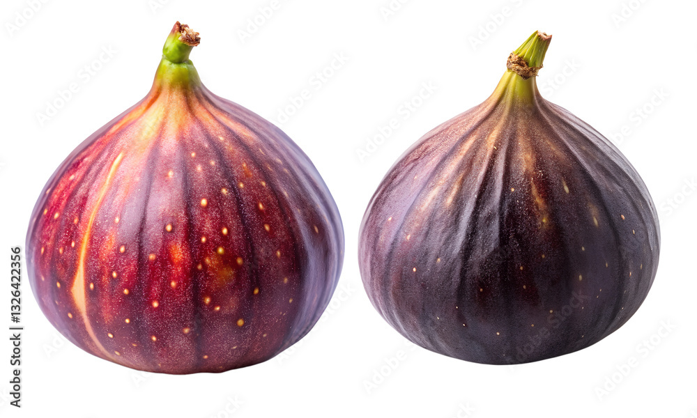 Obraz premium Figs set, Set of figs isolated on a white background