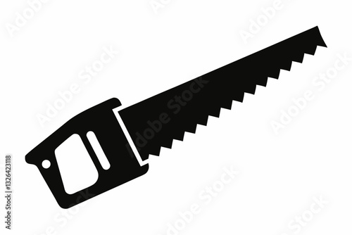 handsaw line art silhouette vector illustration