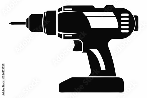 impact driver line art silhouette vector illustration