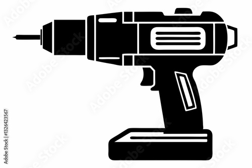 impact driver line art silhouette vector illustration