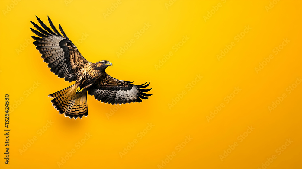 Obraz premium Soaring hawk against vibrant background