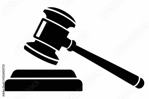 judge gavel line art silhouette vector illustration