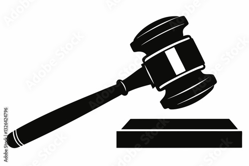 judge gavel line art silhouette vector illustration