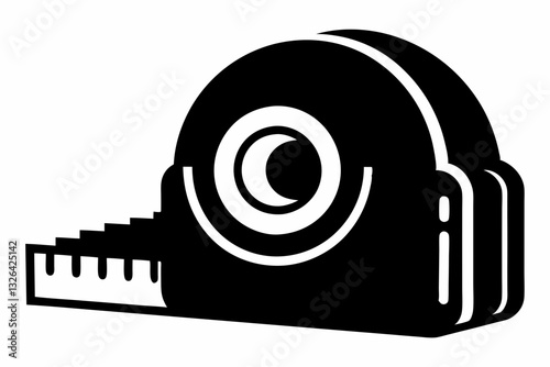 measuring tape line art silhouette vector illustration