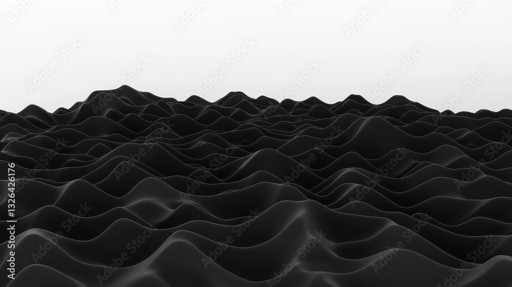 Obraz premium Abstract Black Waves Texture with Smooth Curves and Gradual Tones