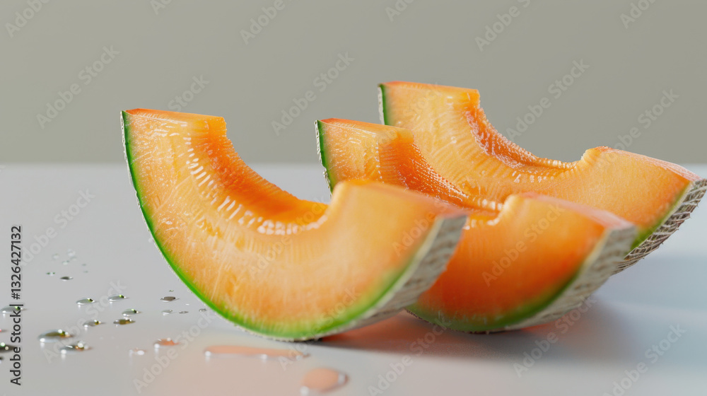 sliced cantaloupe melon isolated on white sliced cantaloupe melon isolated on white