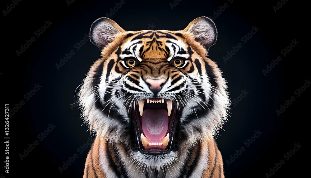 Fototapeta premium Tiger roaring close-up
