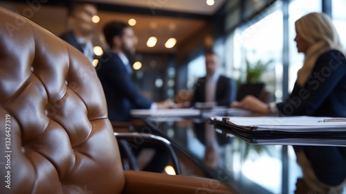 Corporate Meeting in a High End Office with Luxurious Leather Seating