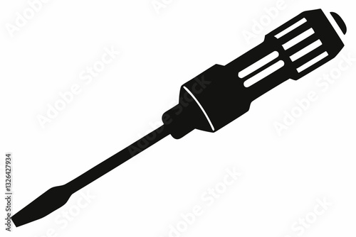 screwdriver line art silhouette vector illustration