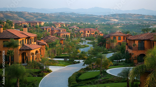 Luxury Homes Nestled in a Hilly Landscape