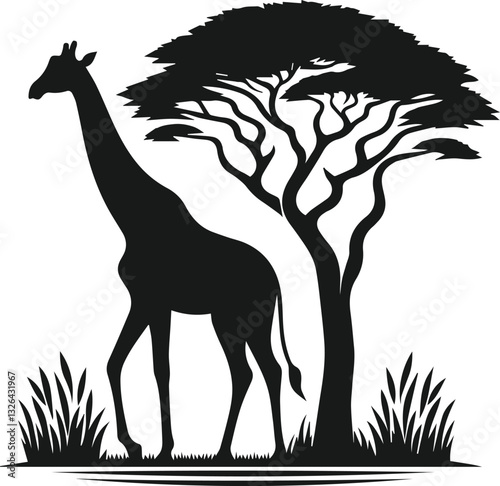 giraffe and tree