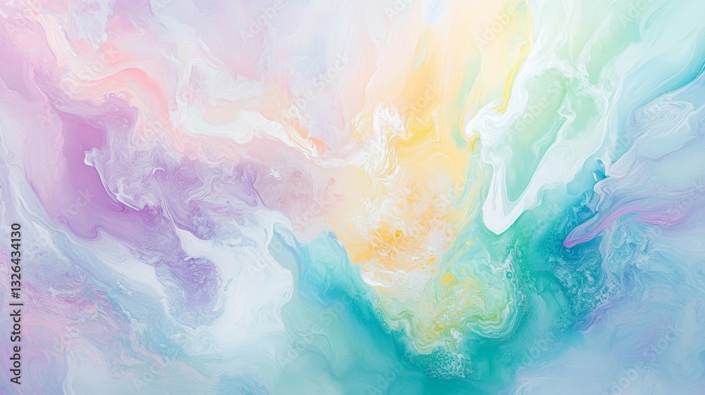Fototapeta premium Dreamy Liquid Art: Pastel Swirls Background 