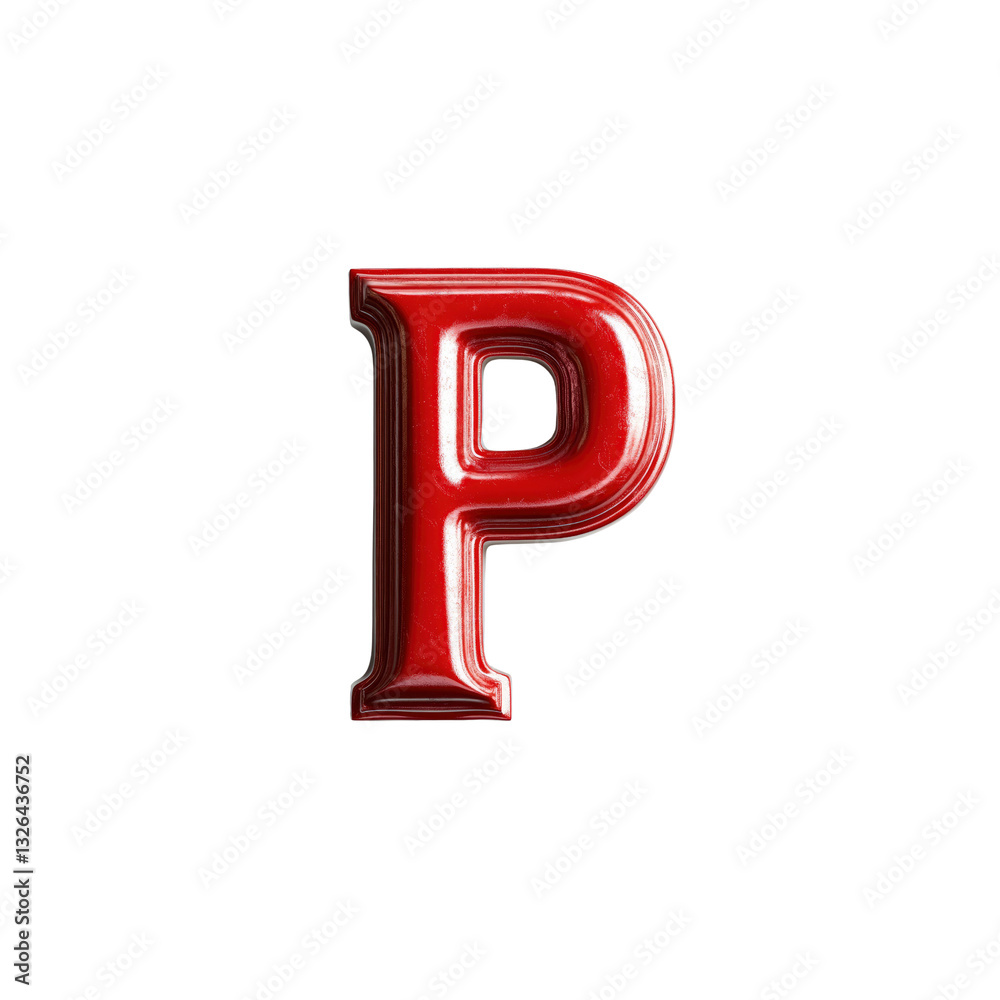 Glossy Red Letter P - 3D Rendered Alphabet Glossy Red Letter P - 3D Rendered Alphabet