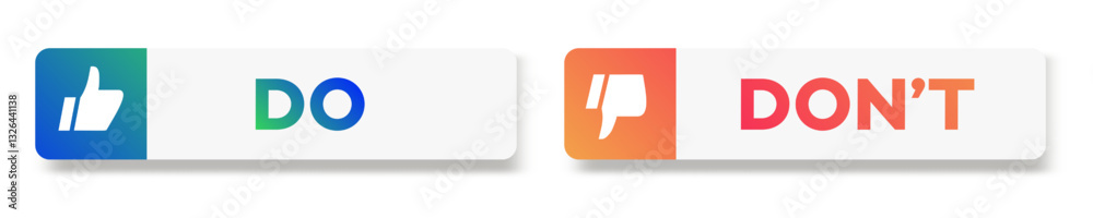 Do and dont button modern style on white background vector 10 eps Do and dont button modern style on white background vector 10 eps