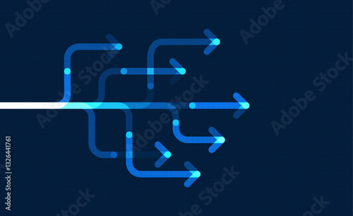 Abstract arrow direction. Technology background
