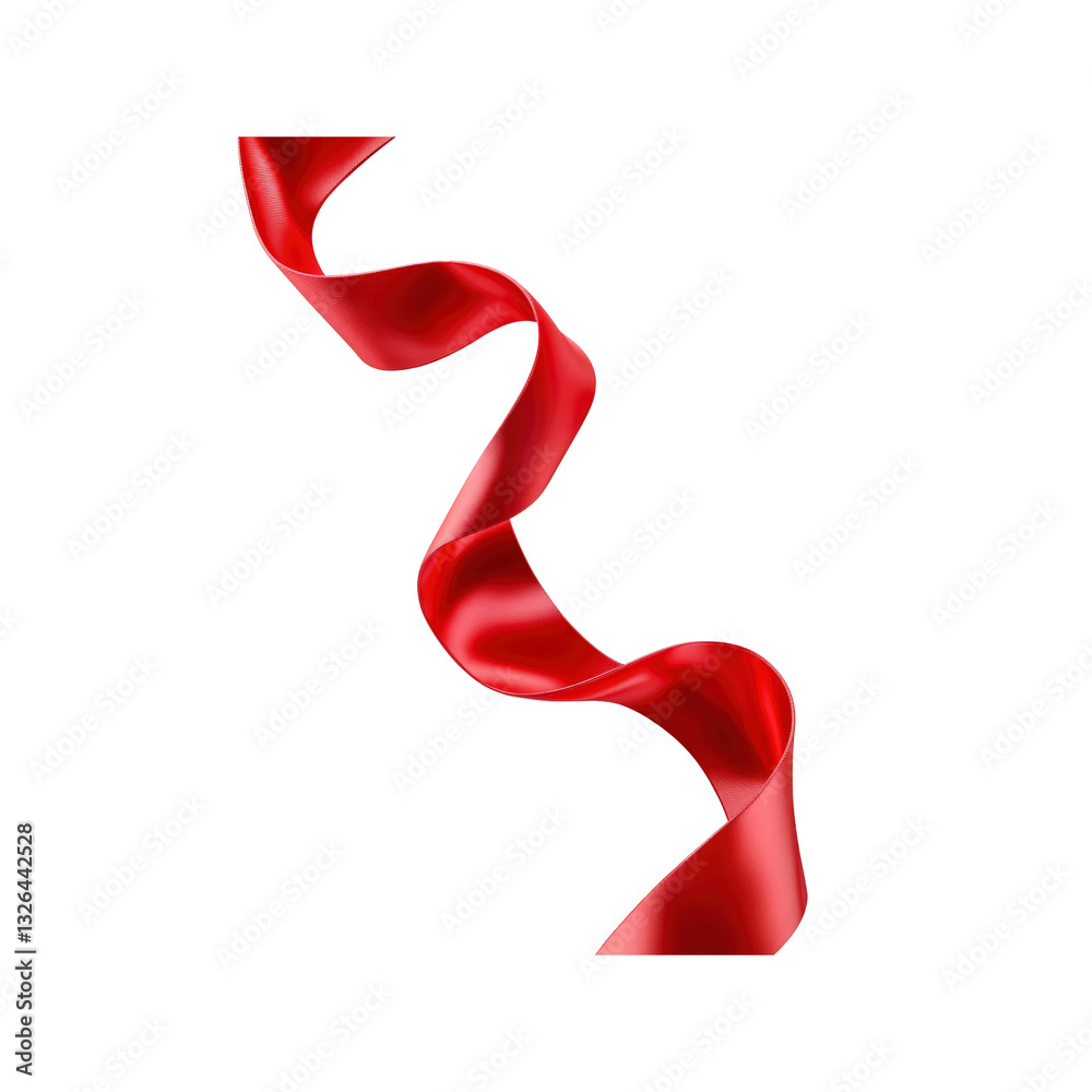 Elegant Swirling Red Ribbon on Transparent background Elegant Swirling Red Ribbon on Transparent background